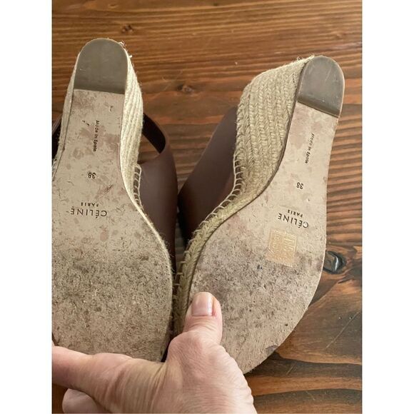 Celine Tan leather wedge espadrilles - Picture 10 of 11